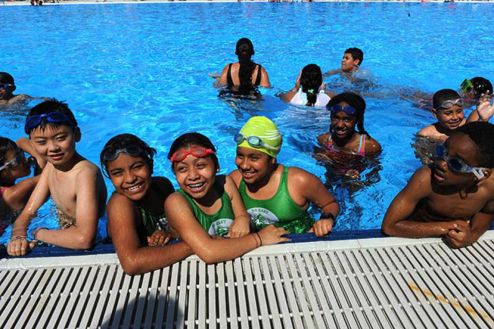 Kids swimming